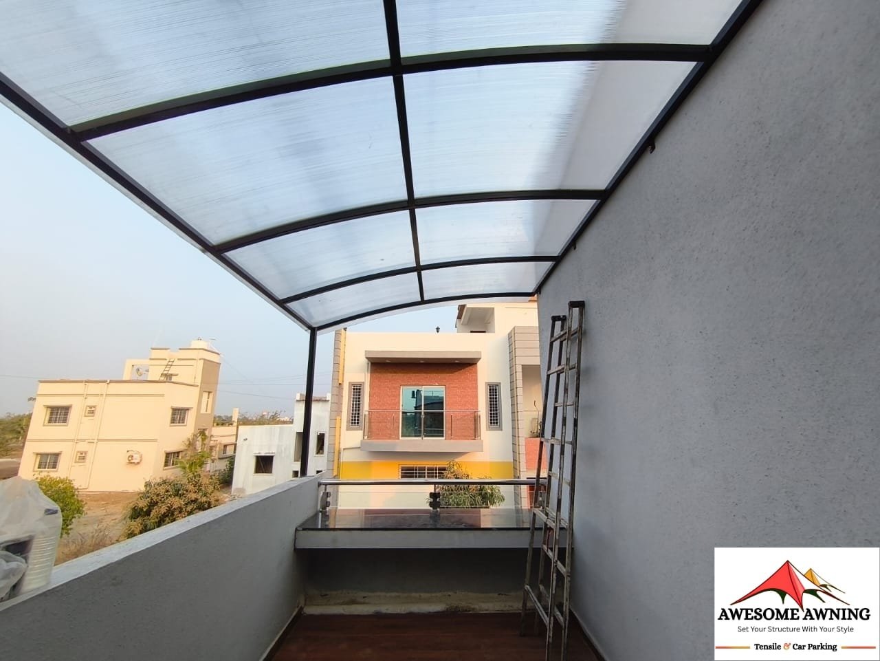 Tensile structure installation by Awesome Awning